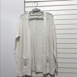 White cardigan sweater